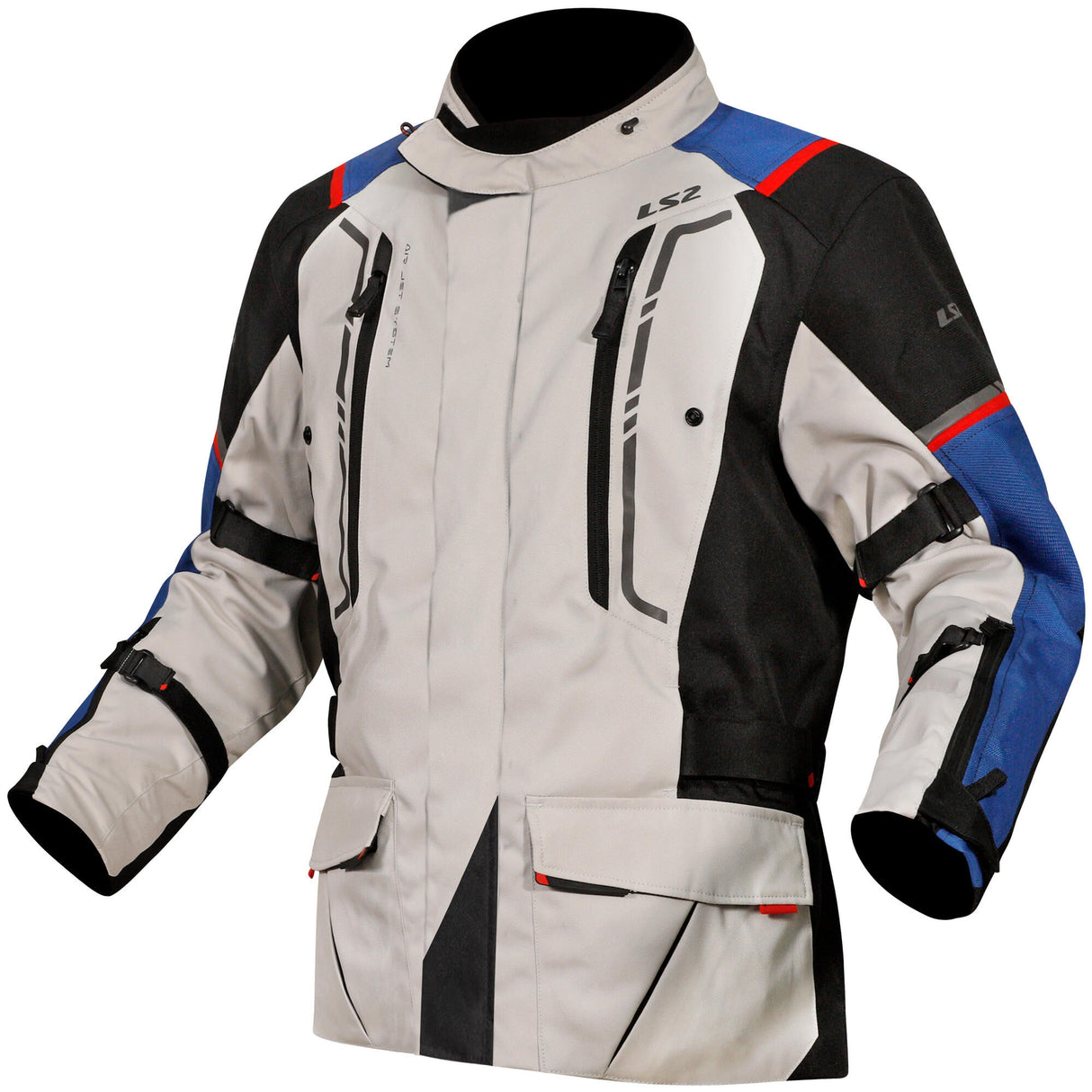 Ls2 jas narvik jacket narvik men blue black grey red l
