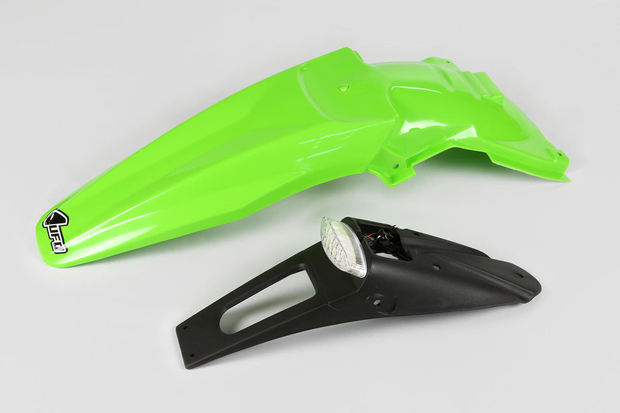 Ufo plast spatbordset rear mudguard ufo kawasaki led green