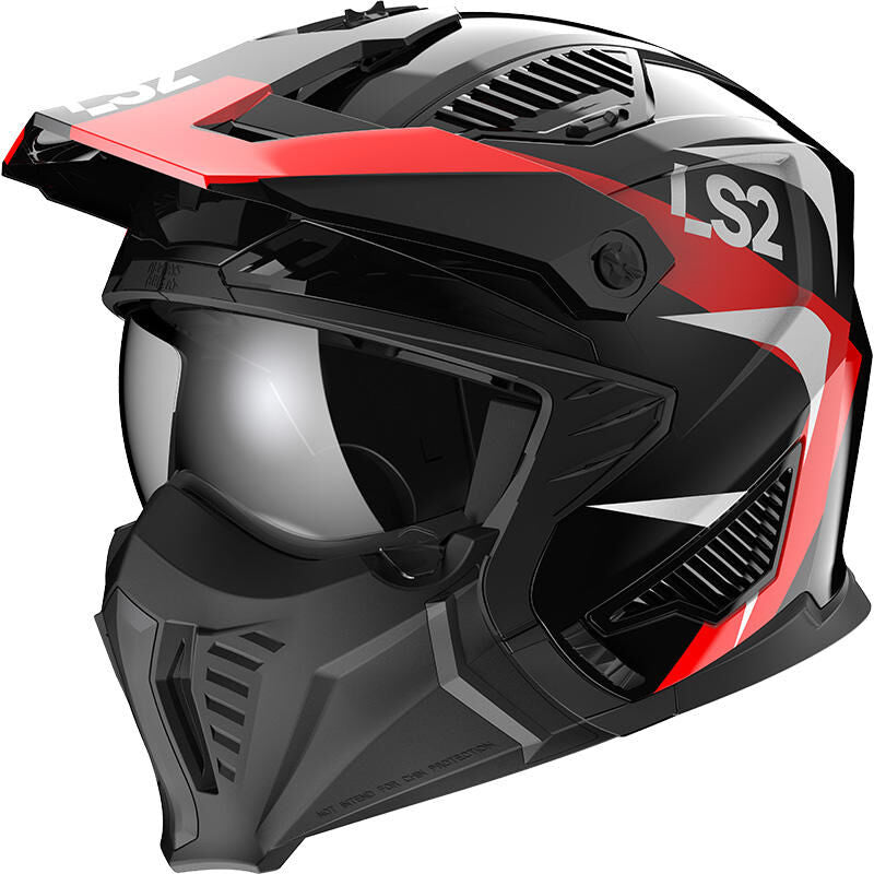 Ls2 modulaire helm of606 drifter triality helmet of606 drifter triality xxl black red