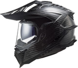 Ls2 endurohelm mx701 explorer carbon solid , materiaal: gelakt carbon, dubbele d-sluiting helmet mx701 exp.car. solid 3xl black