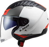 Ls2 of600 copter ii urbane jethelm helmet of600 copt. ii urbane m white red