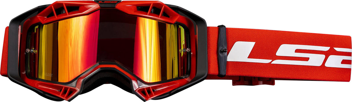 Ls2 aura pro motocross goggles glasses aura pro black red