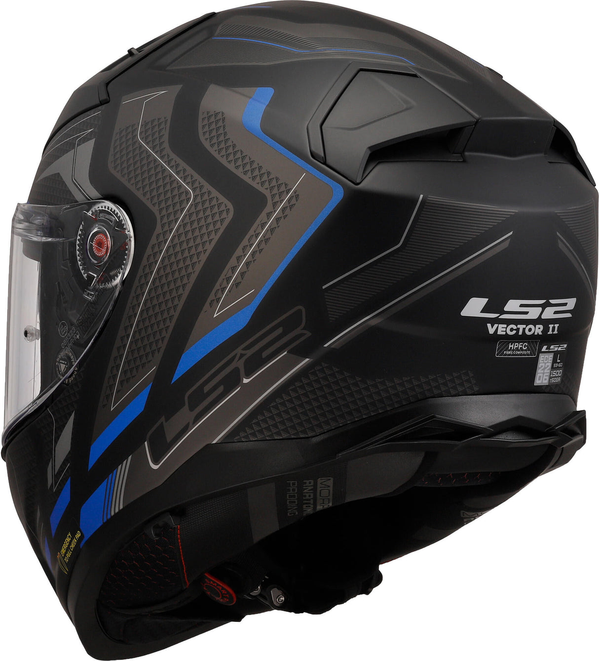 Ls2 full face helmet ff811 vector ii alizer helmet ff811 vect. ii alizer xxl black blue