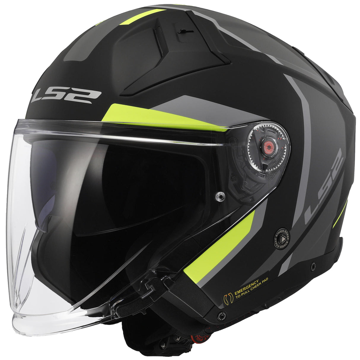 Ls2 of603 infinity ii focus jet helmet helmet of603 infi. ii foc. l black yellow. gray