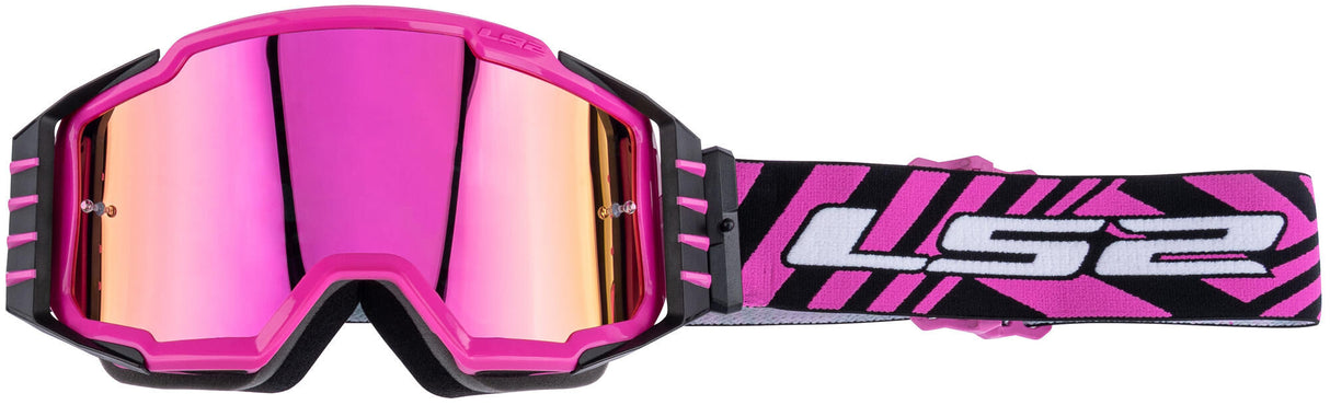 Ls2 charger pro crossbril crossglasses charger pro pink iridium visor
