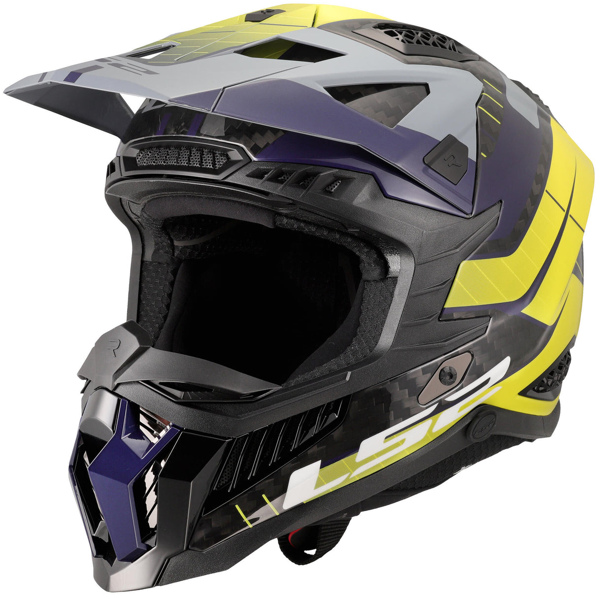 Ls2 motocross helmet MX703 x-force galuo, breathable and hypoallergenic. helmet x-force galuo gray neon yellow gr. m