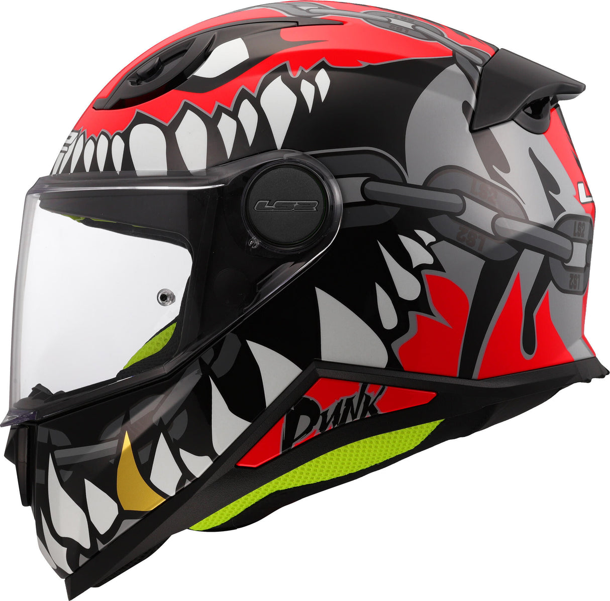 LS2 children's full-face helmet FF812 kid punk, removable. Helmet kid FF812 punk gray rot gr. L