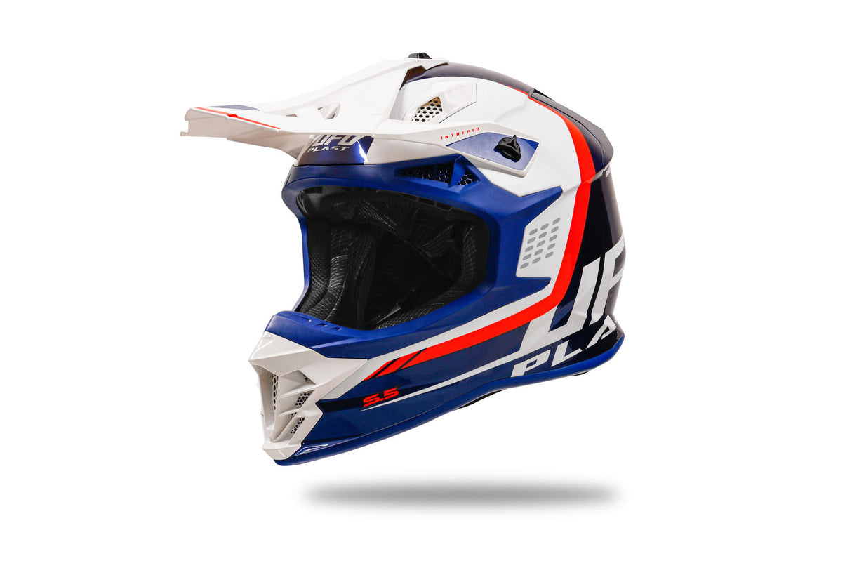 Ufo plast crosshelm intrepid helmet interpid s blue white