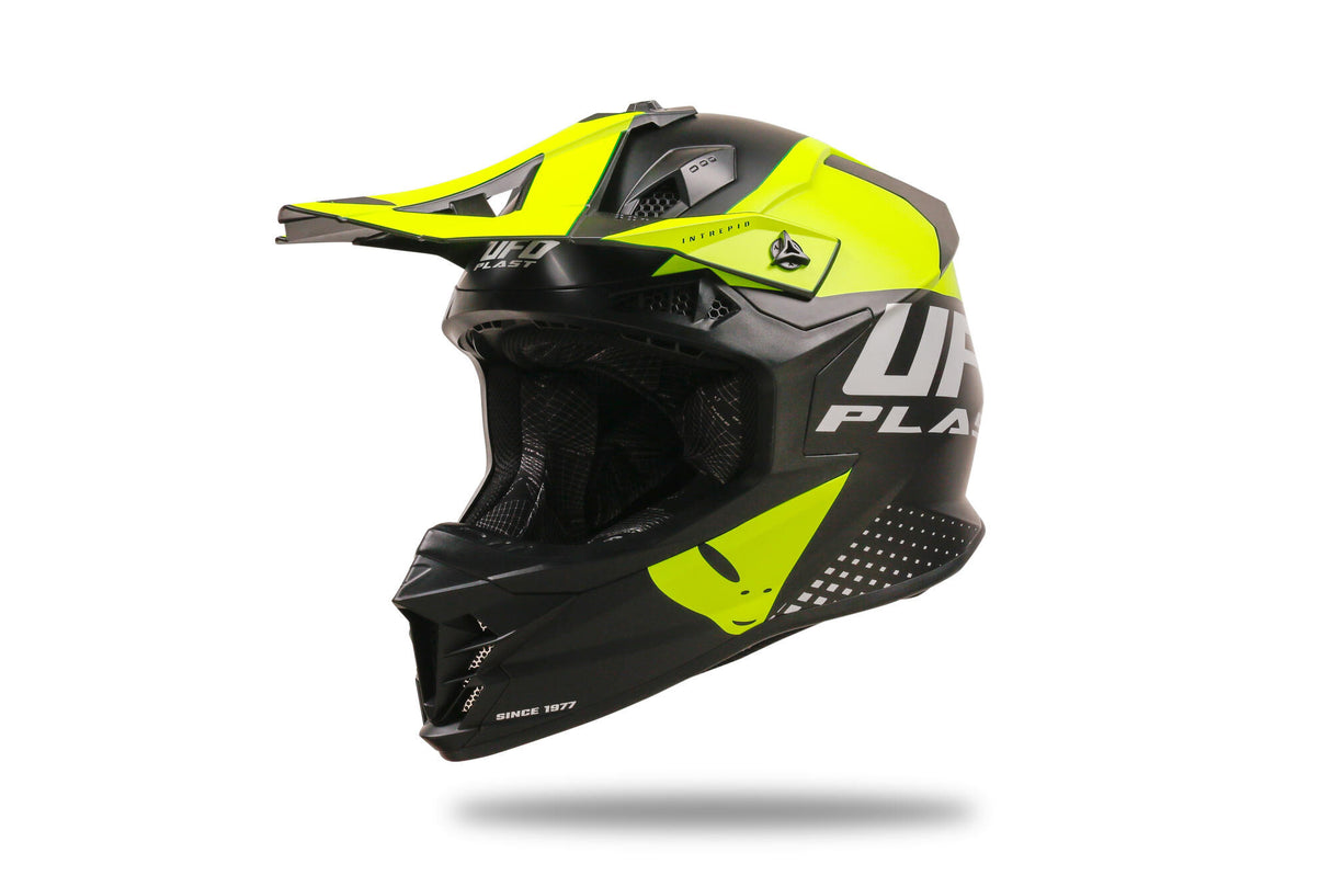 Ufo plast crosshelm intrepid helmet interpid m black yellow