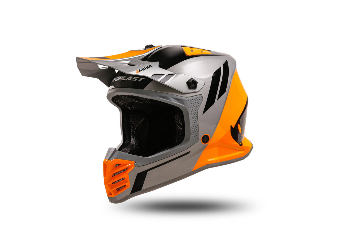 Ufo plast kinder crosshelm korey , uitneembaar helmet ufo plst korey s grey orange