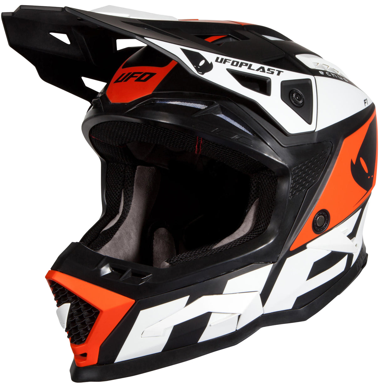 Ufo plast motocross helmet echus helmet echus m bl. orange white matt