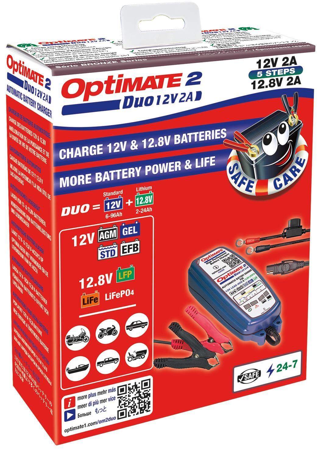 Tecmate acculader optimate 2 duo optimate 2 charger duo