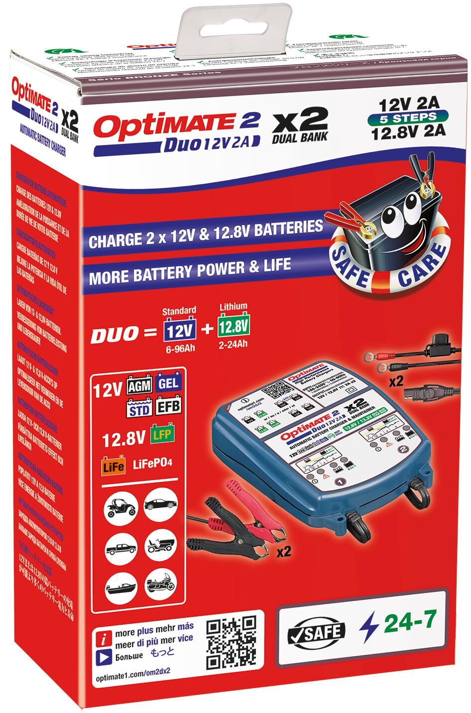 Tecmate acculader optimate 2 duo optimate 2 charger duo 2er bank