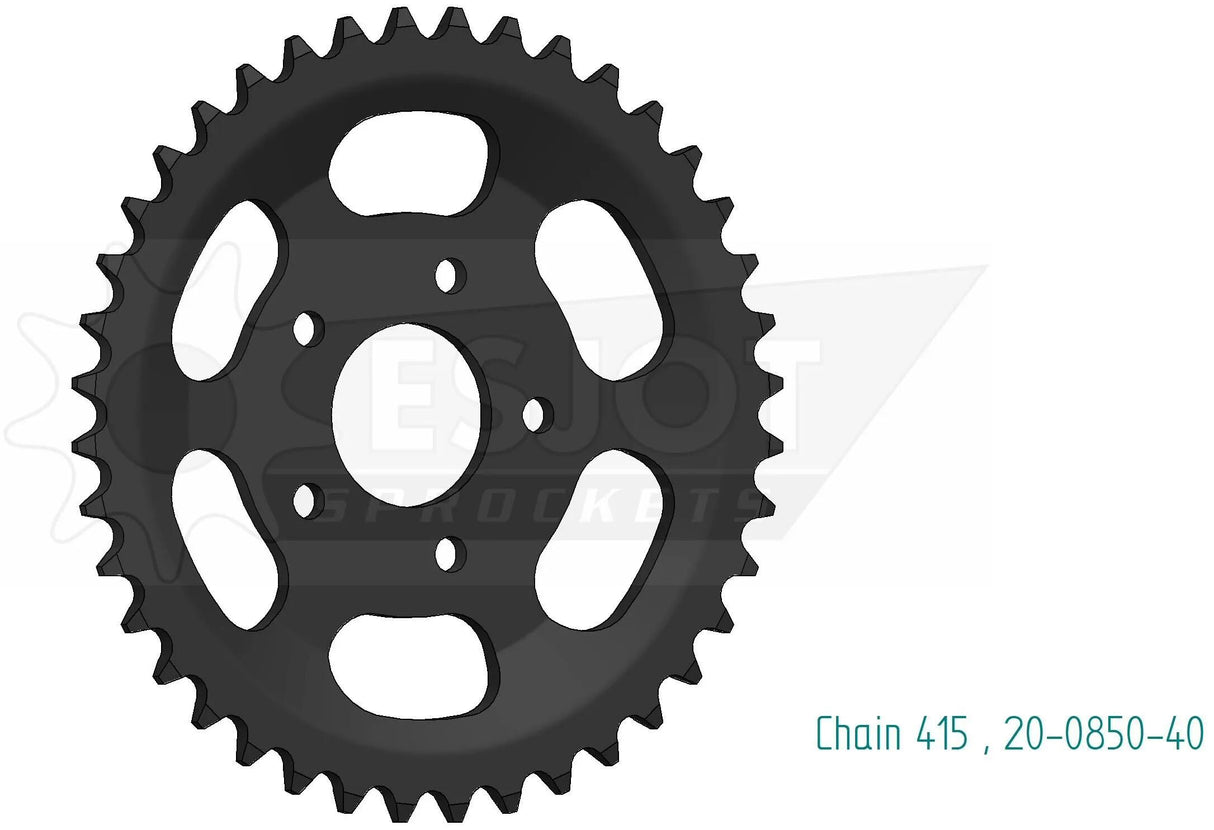 Esjot rear sprocket 0850 chain wheel 415 40z steel black
