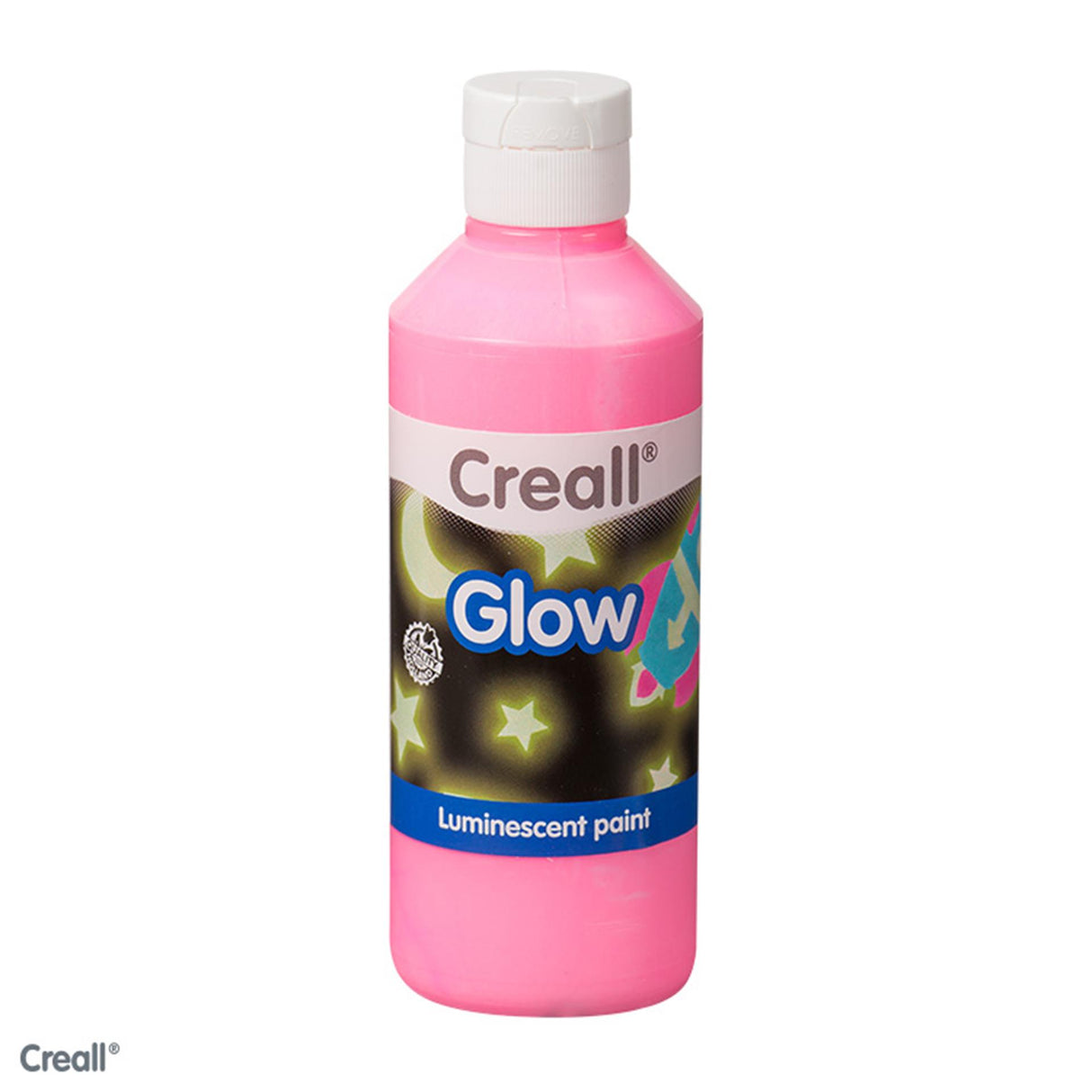Creall Glow in the Dark Paint Pink, 250ml