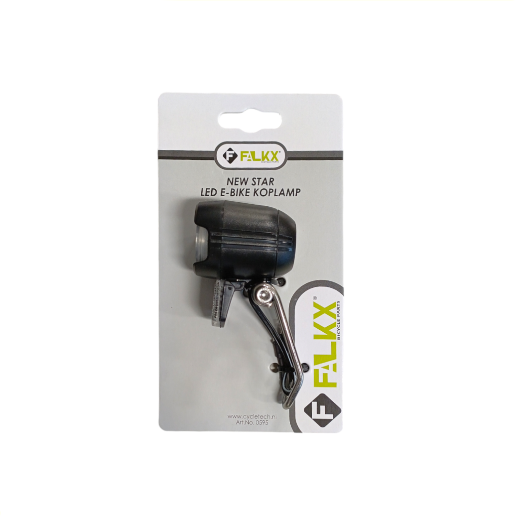 Falkx LED headlight e-bike with light cable and reflector 30LX, 6V-48V (hanging pack)