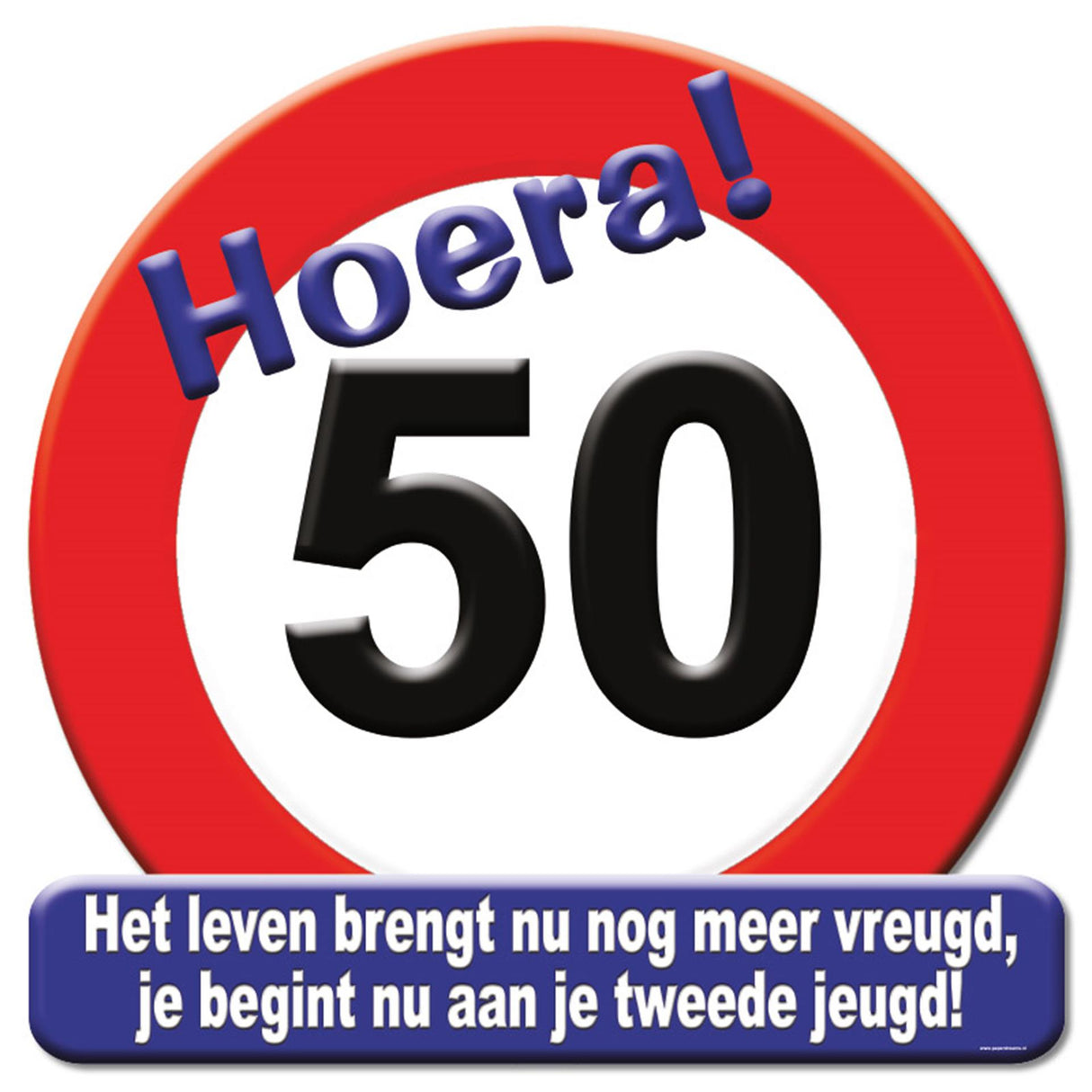 Paperdreams kroonschild verkeersbord - 50 jaar