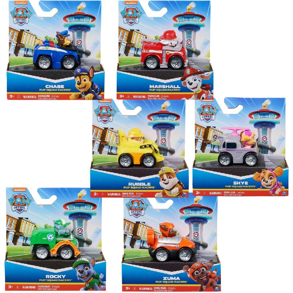 Spinmaster paw patrol pup squad racers assorted