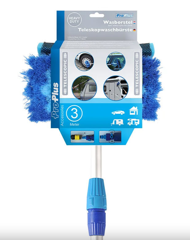 Proplus telescopic washing brush set 3m including sponge squeegee