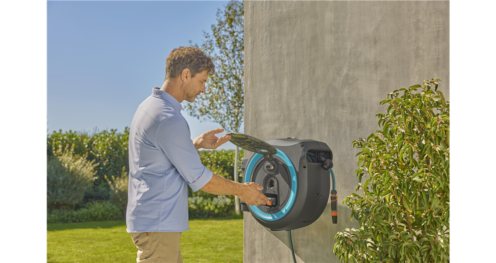 Gardena Wall-Mounted Hose Box PowerRoll XXL P4A Set
