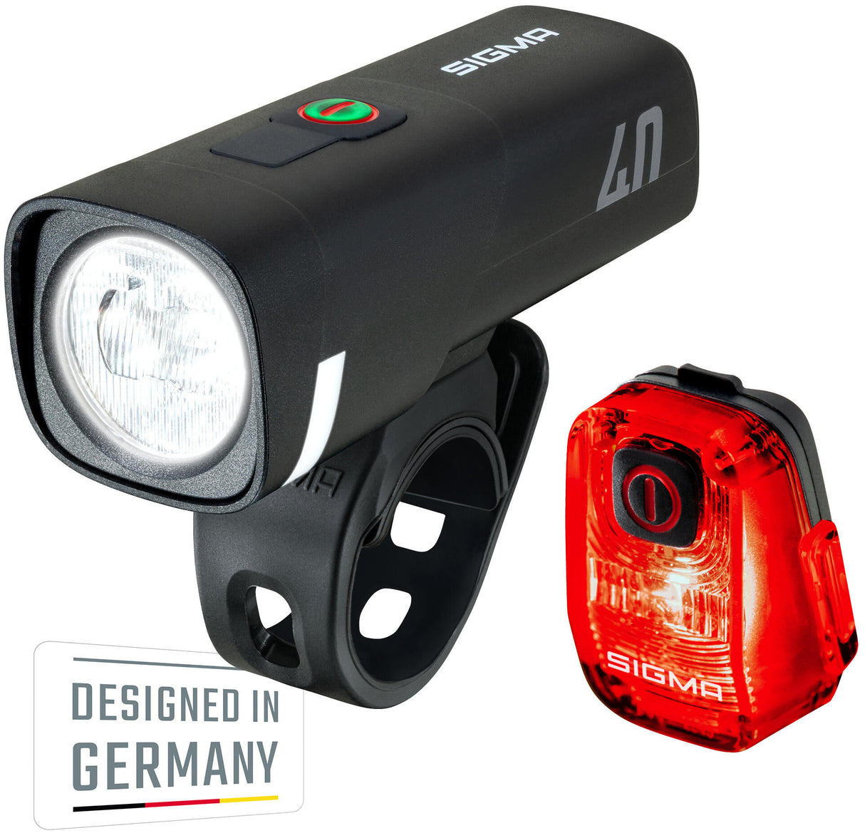 Sigma sport Verlichtingsset Aura 40 Hiro 10 . Sigma battery light set Aura 40 + Hiro 10