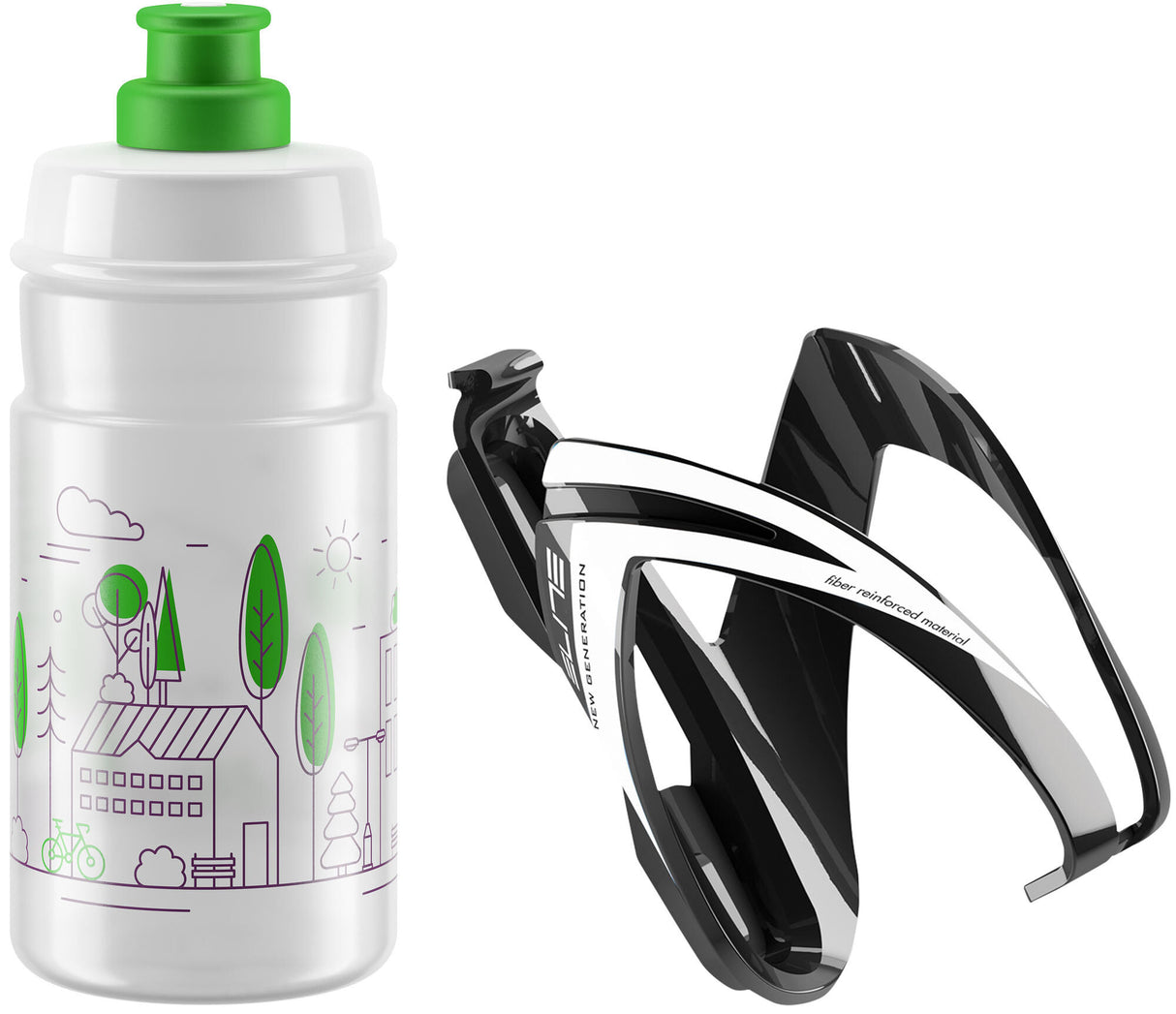 Elite water bottle set kit ceo bottle kit ceo 350ml transport green