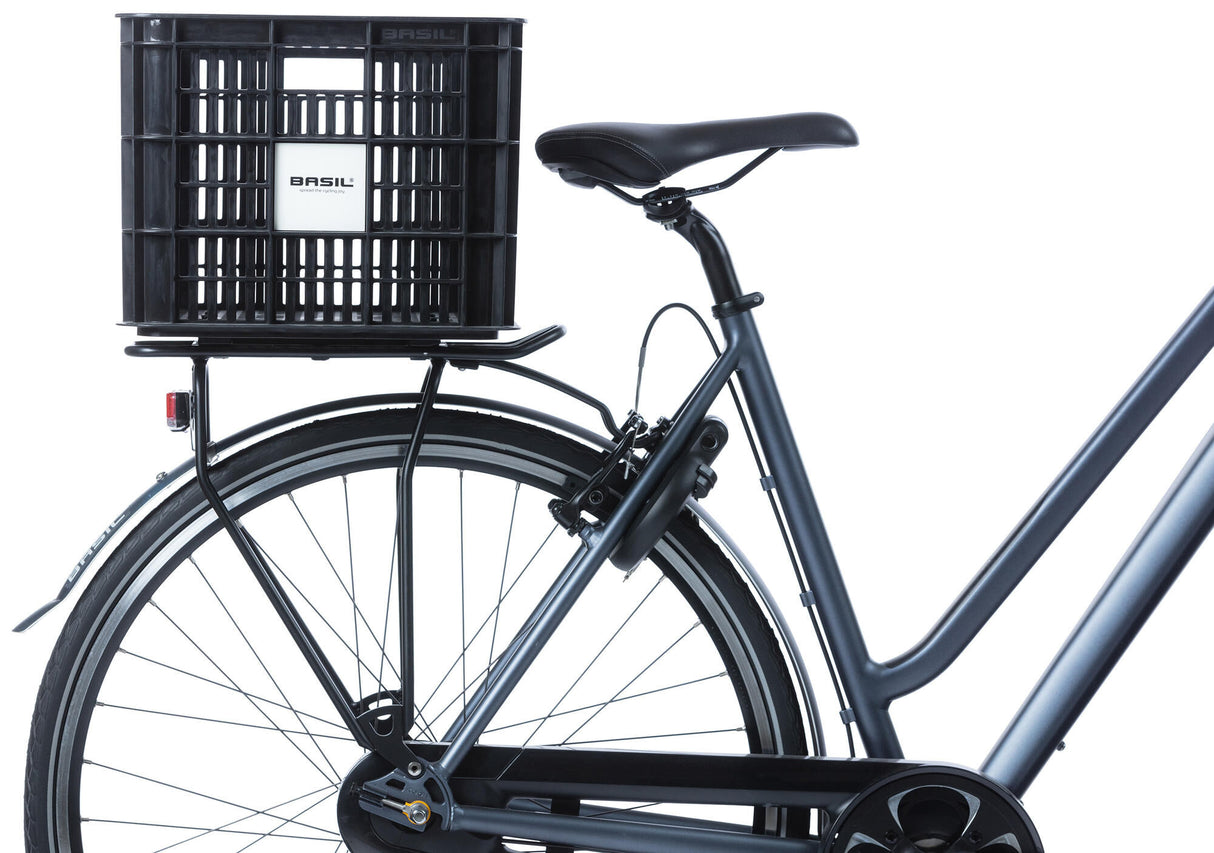 Basilikum Fahrradkiste L recycelte Kunstof 40 Liter - Schwarz
