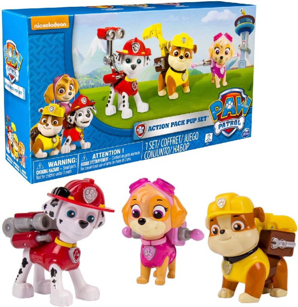 Paw patrol action pack pups 3 stuks