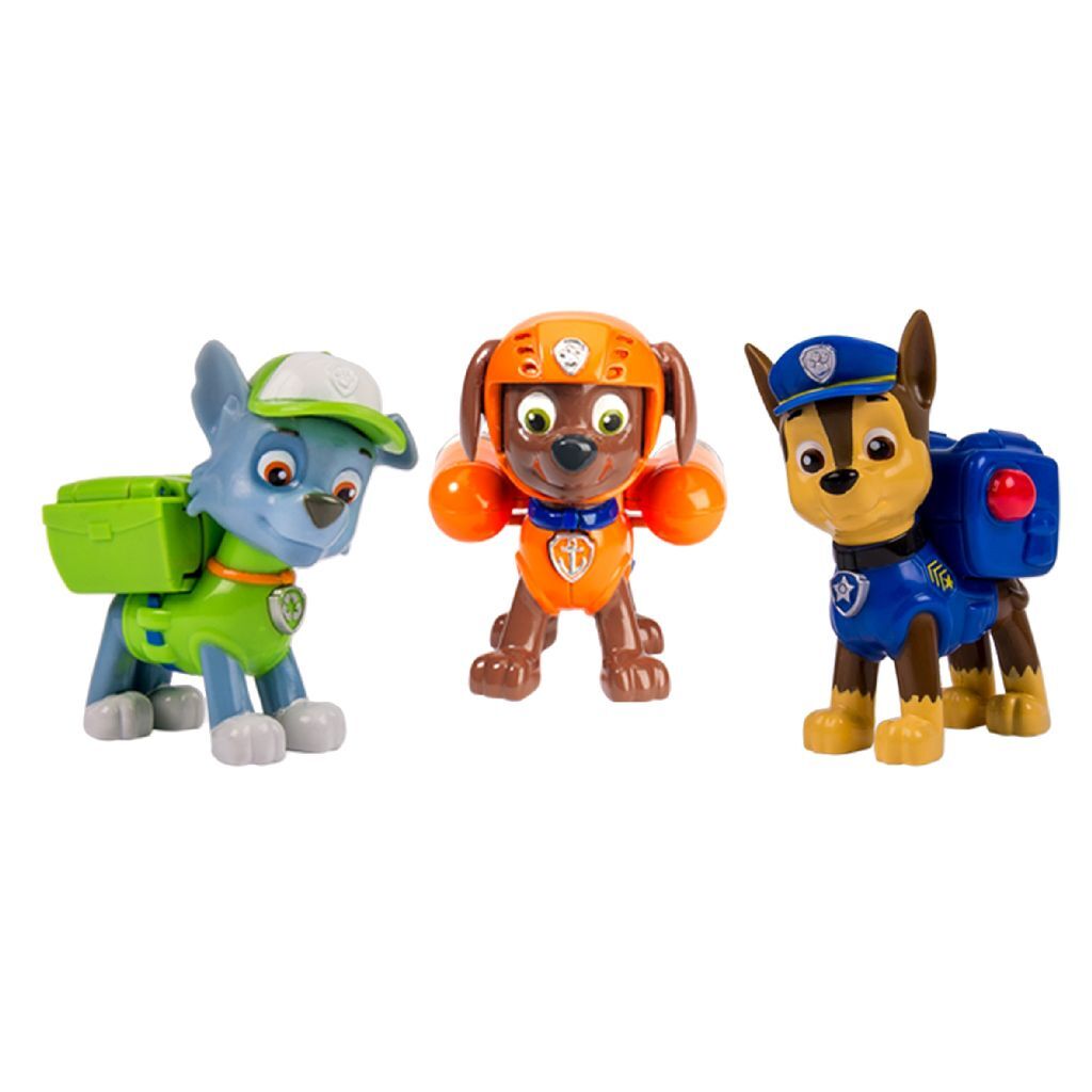 Paw Patrol Action Pack 3 Puppies Rockyen Zuma in Chase