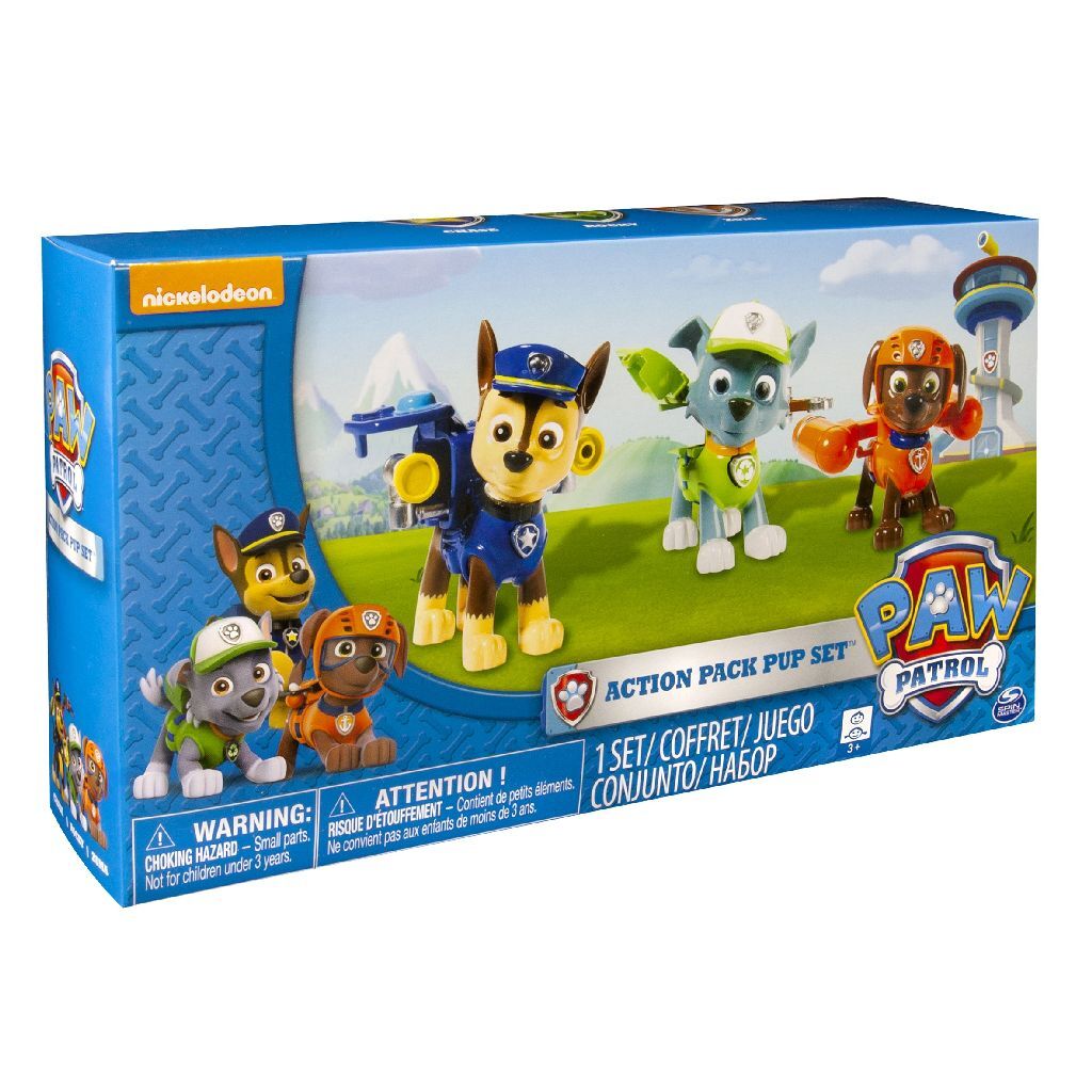 Paw Patrol Action Pack 3 Puppies Rockyen Zuma in Chase