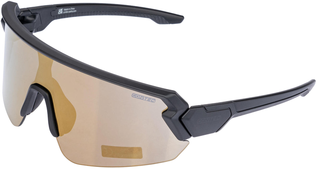 Contec sports glasses rush revo ct glasses rush matt black dark gold