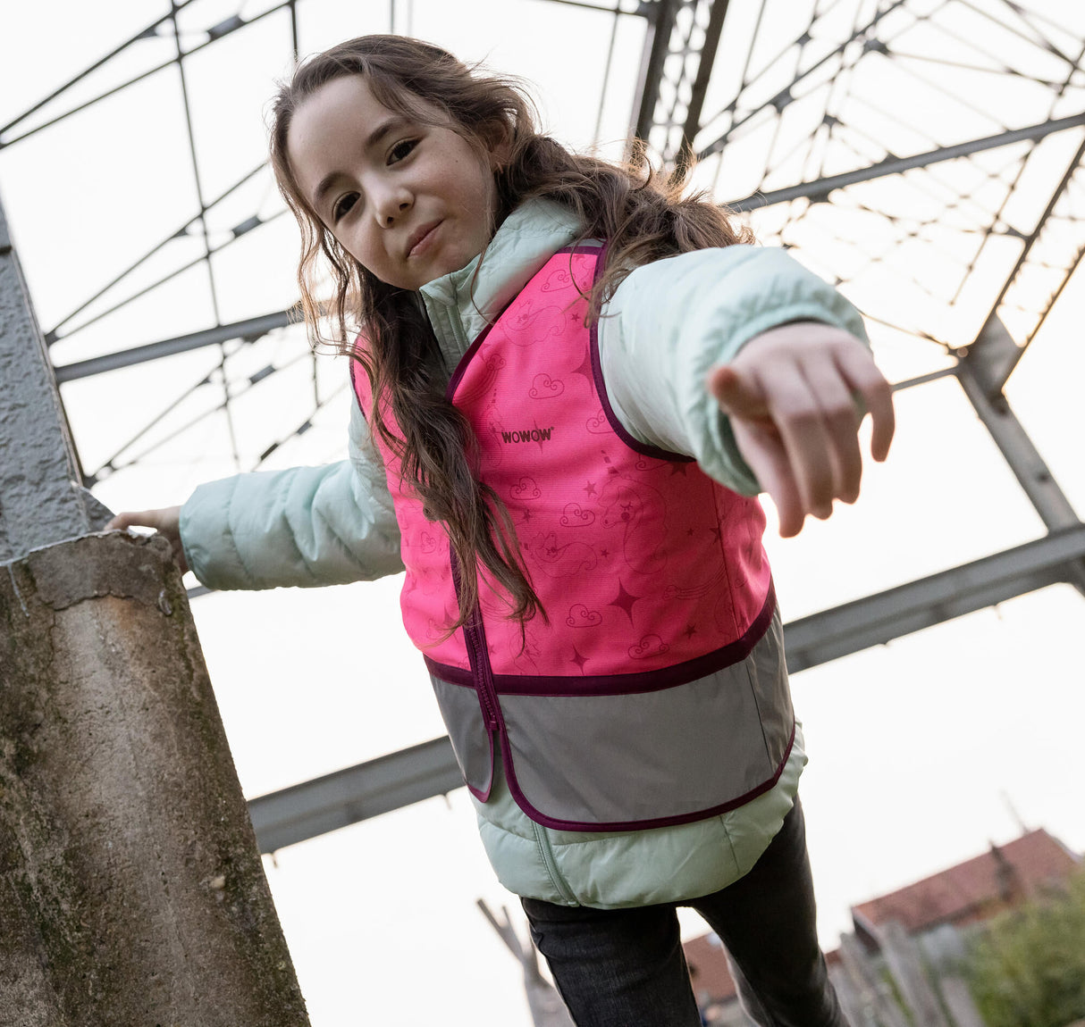 Wowow reflecterend vest zippy jacket pink reflective children zippy pink gr. s