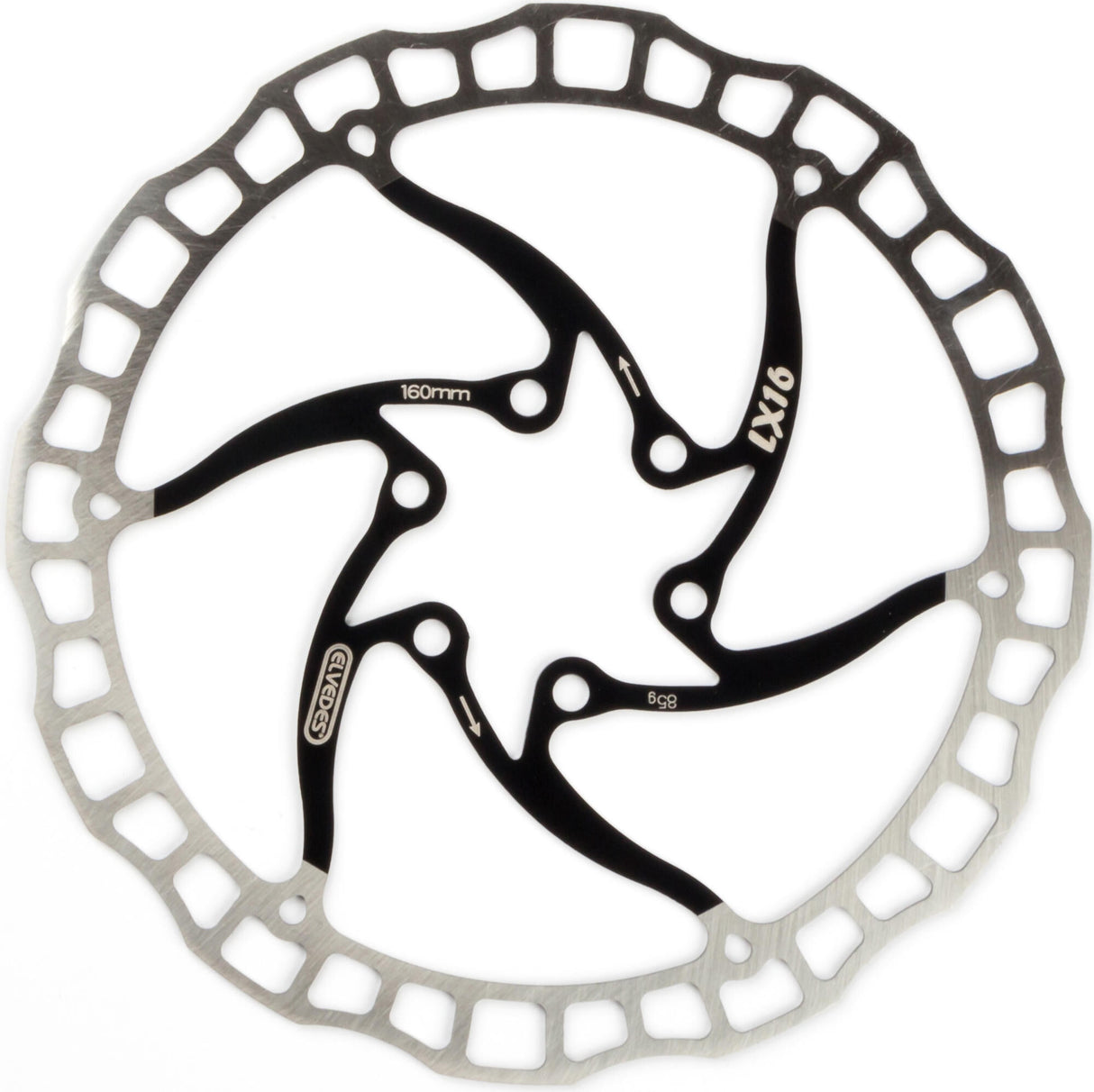 Elvedes Brake Disc LX16 One Piece 160mm Black