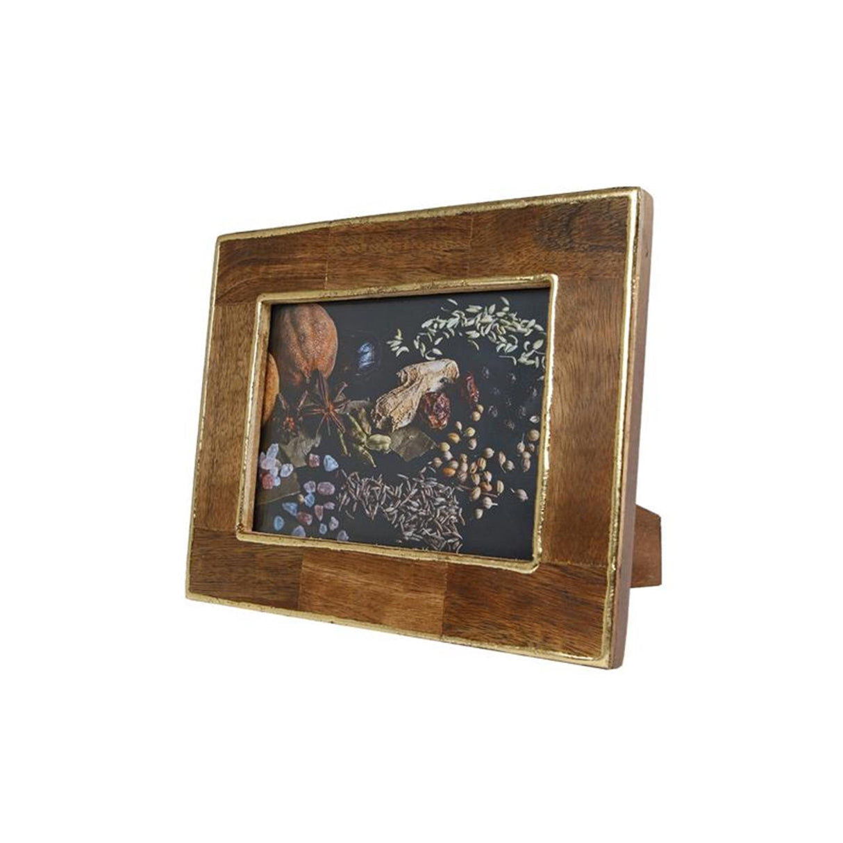 Cozydecor photo frame jim 13x18 natural gold wood