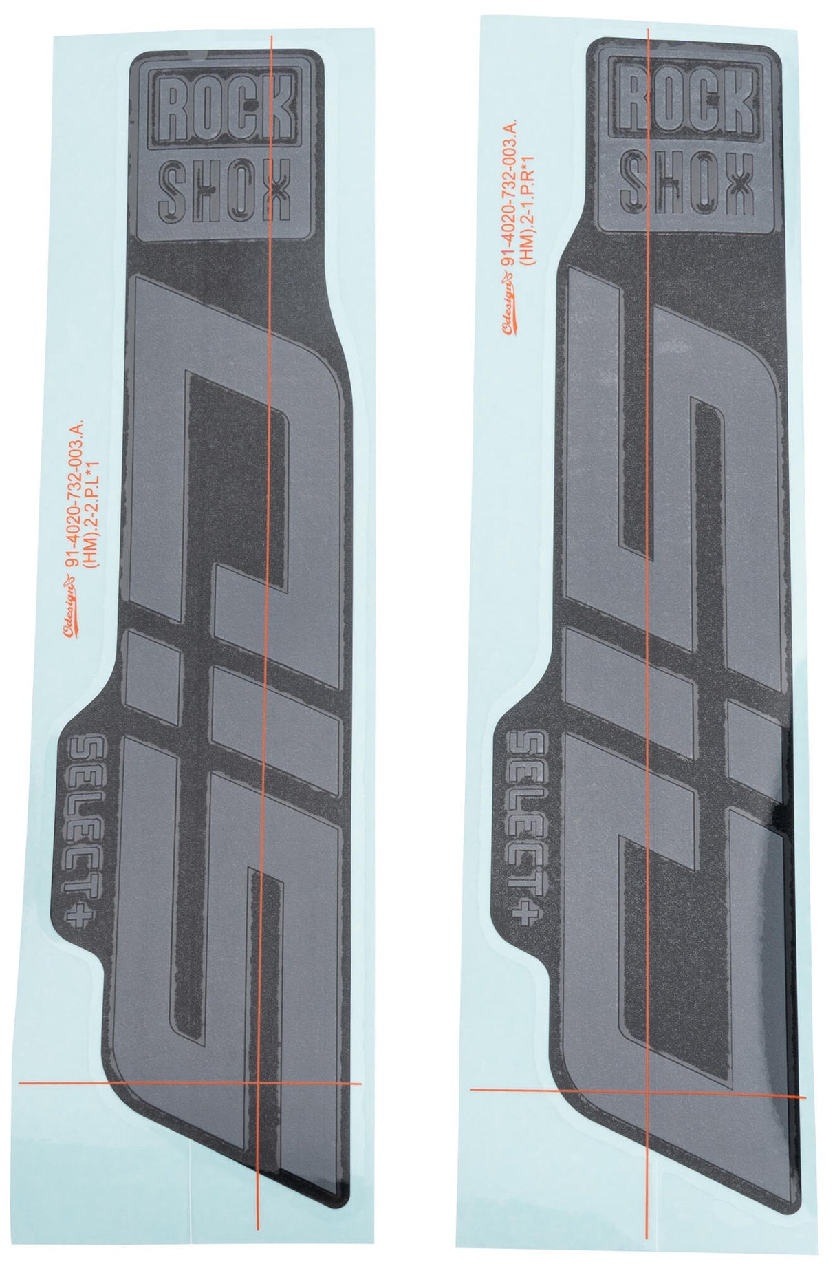 Rockshox decor set decal set rs glossy gray 29 gloss gray f. blk 24