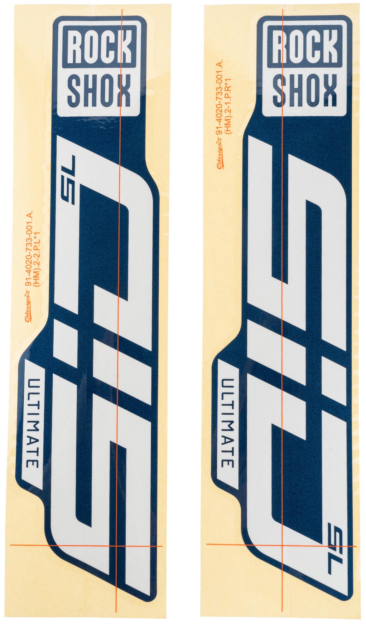 Rockshox decor set decal set rs glossy white for blue sliders