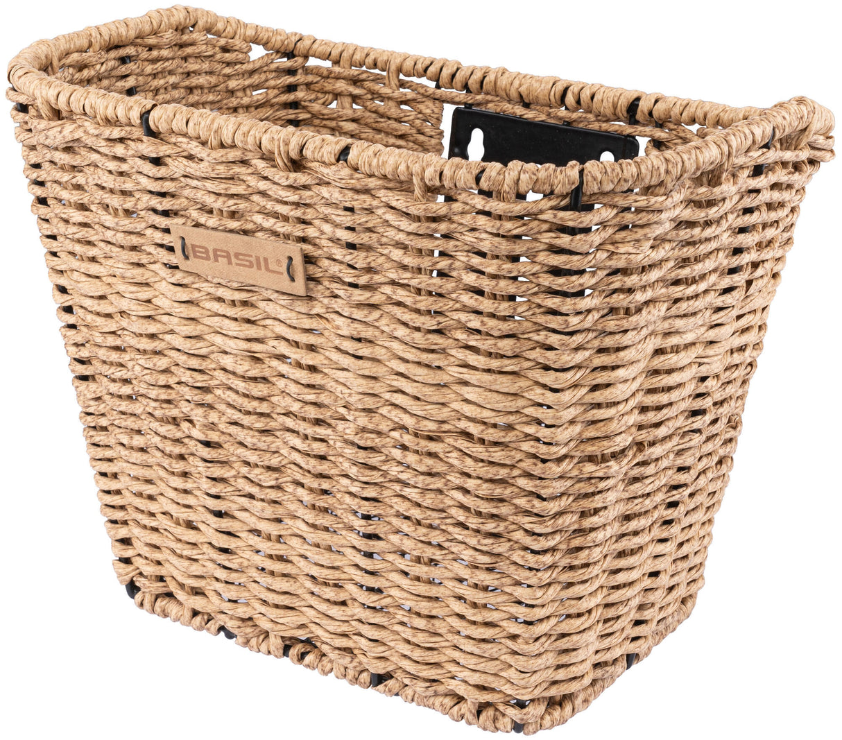 Basil Bremen Rattan Look FM - Bicycle basket - Front - Including Basil FM Stem Holder - Light Brown