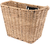 Basil Bremen Rattan Look FM - Bicycle basket - Front - Including Basil FM Stem Holder - Light Brown