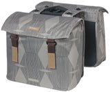 Basil Elegance Double Bicycle Bag, Recycled Pet, Water Shearing, Mik, Black, 40-49L