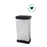 Curver pedal bin decobin duo 23l 23l silver metallic