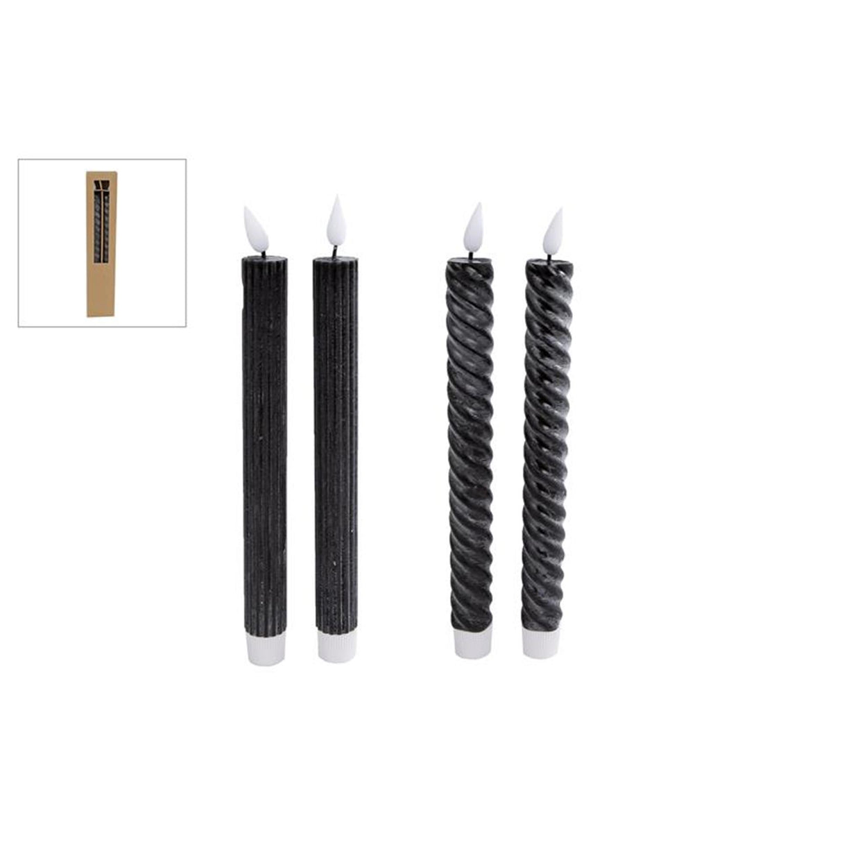 Cozydecor lys LED sort 25cm sæt med 2 stk