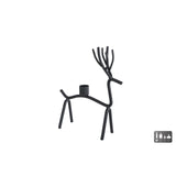 Cosydecor kandelaar hert metaal 14x7x21cm