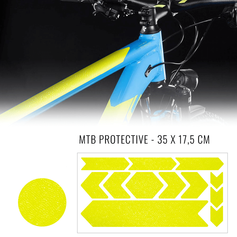 Bicycle Frame Protection Stickerset Neon Yellow