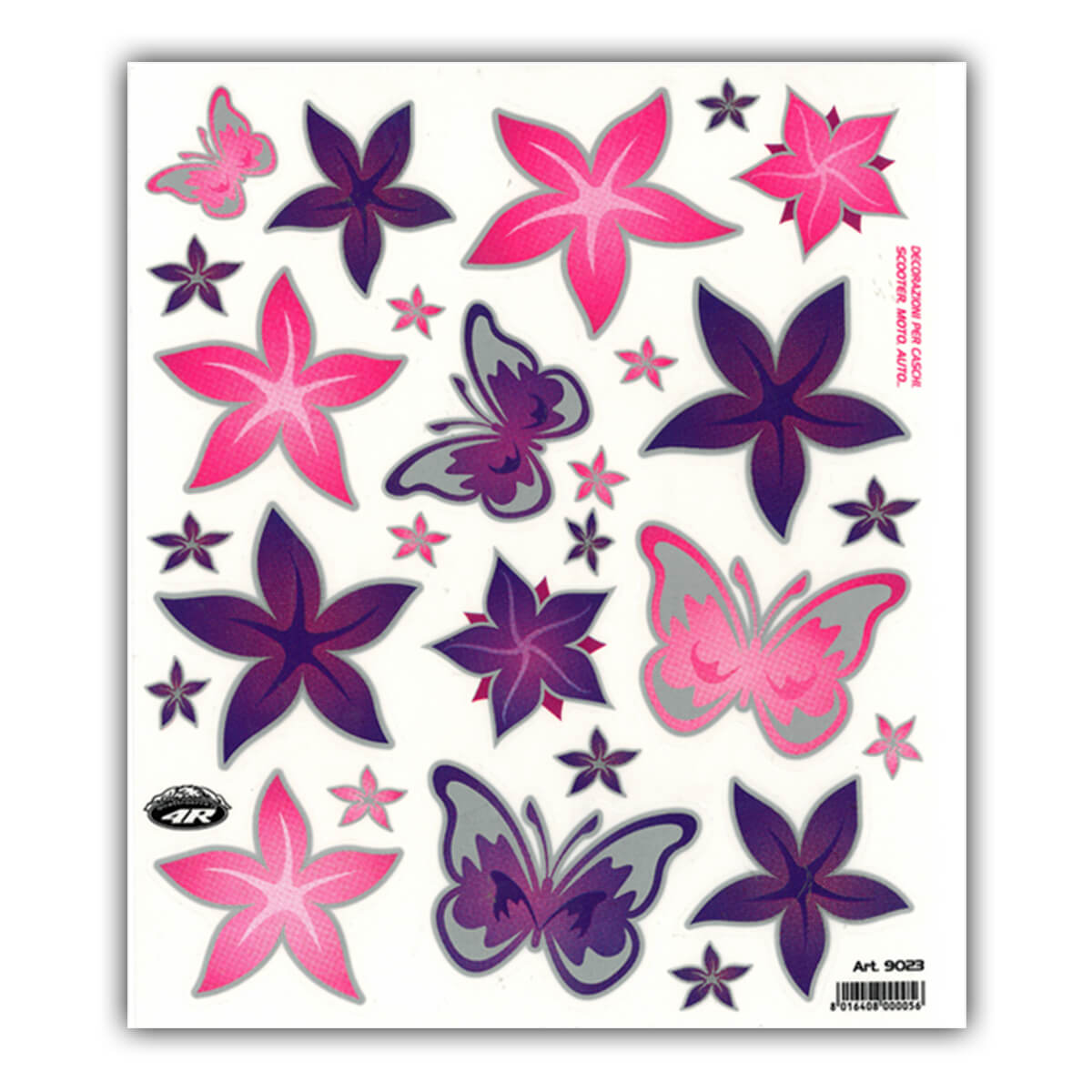 Sticker set of flower butterflies
