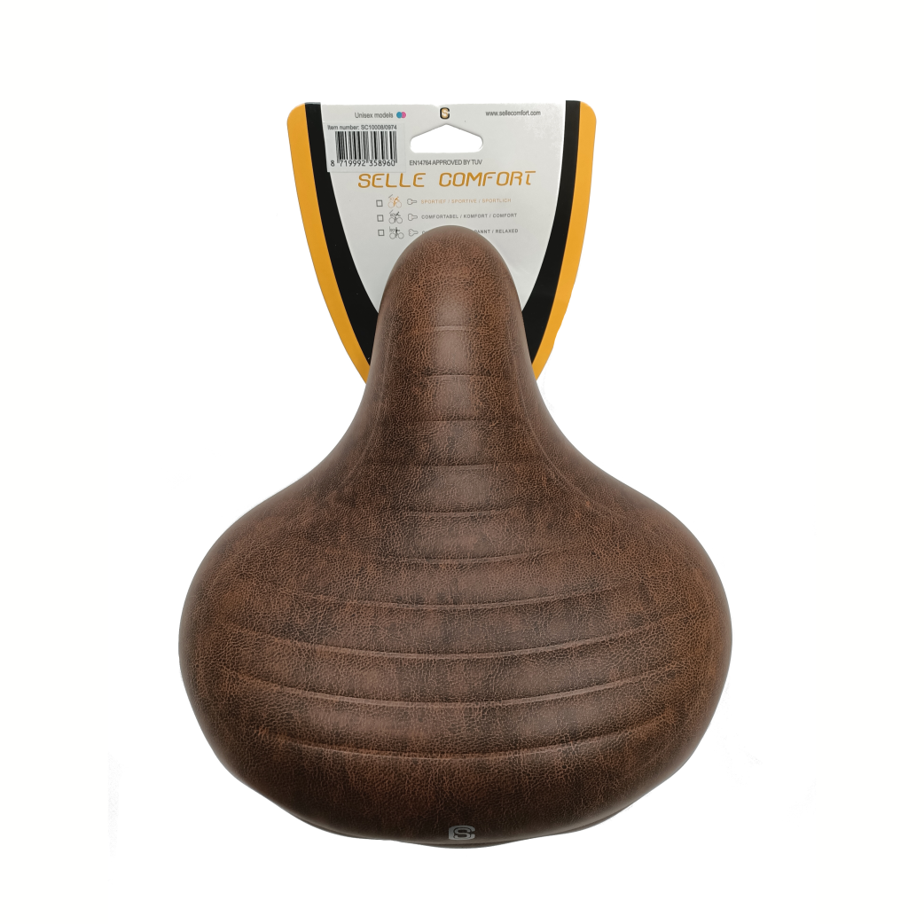 Wave de selle de confort selle brune, sans écharpe