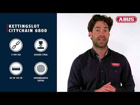 Abus CityChain 6800 85 piros - Kerékpár lánc zár