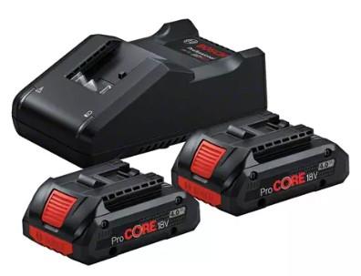 Bosch accu startset procore 18v 4.0ah accu's+lader (u)