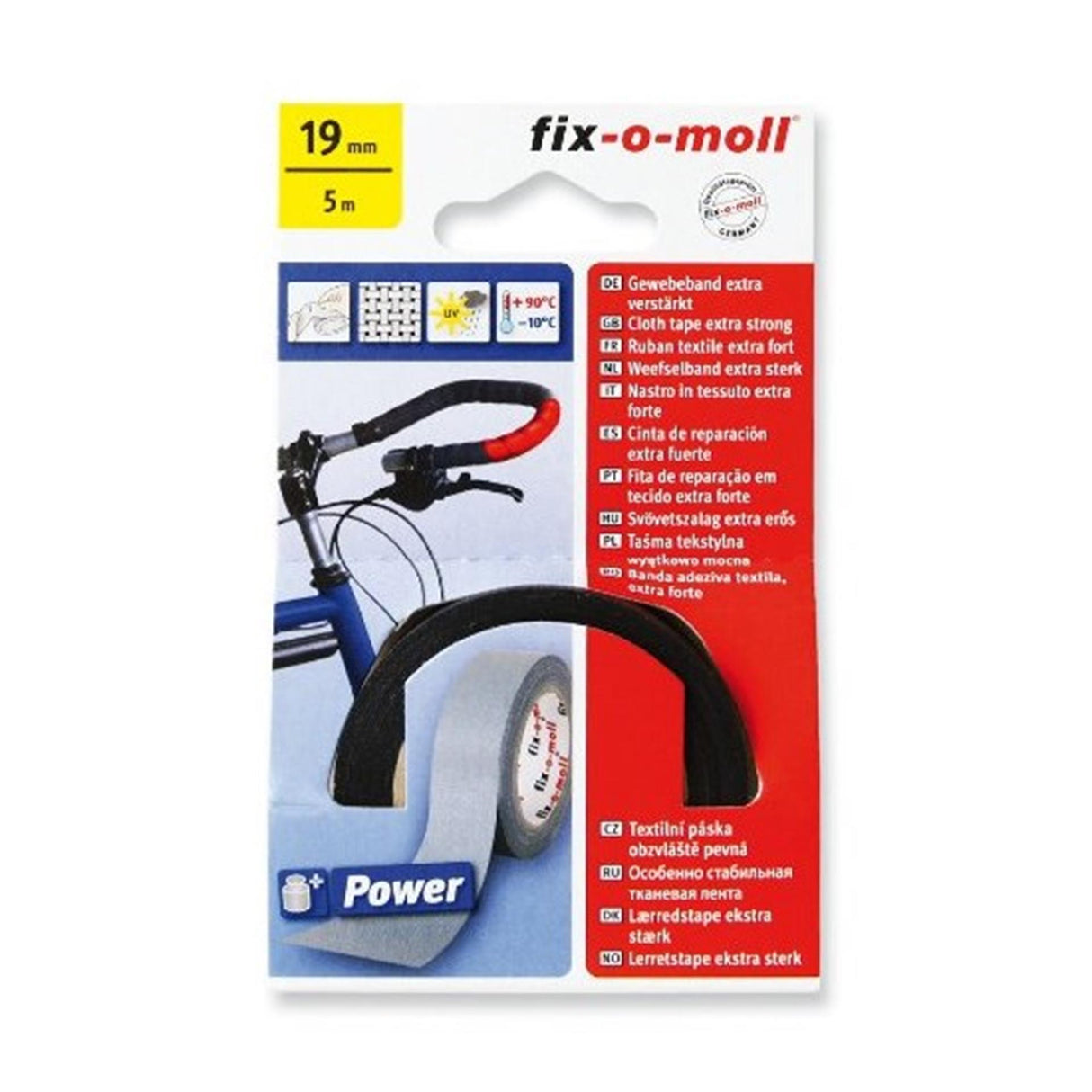 Fix-o-moll powerband textiel 5mx19mm zwart