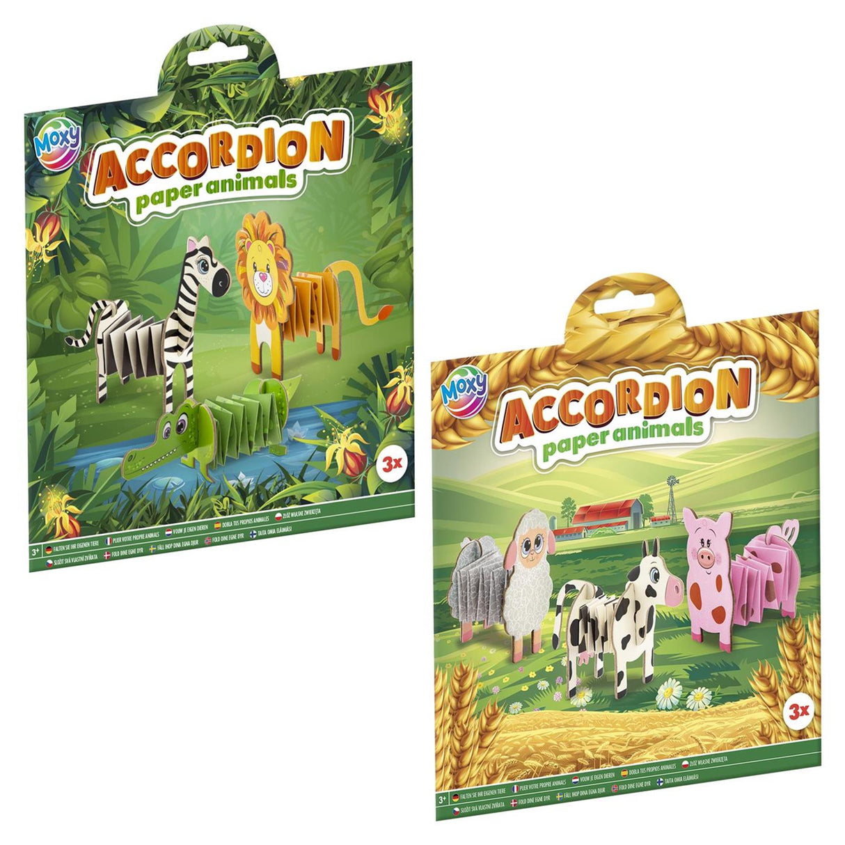 Creative craft group fold your own paper animals, 3-piece set.