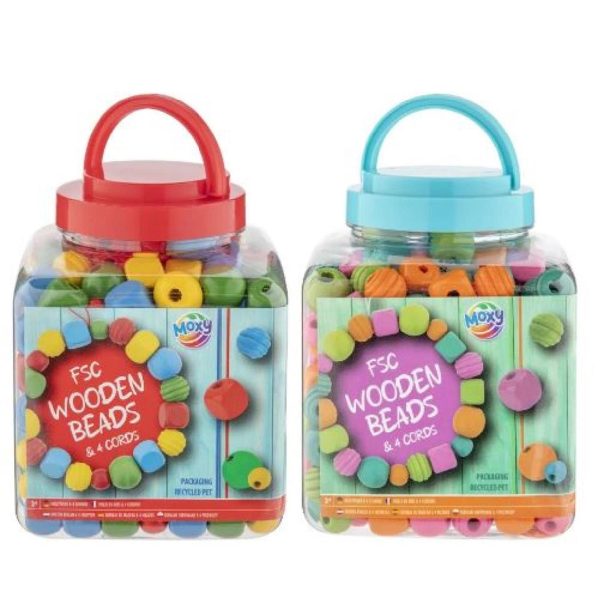 Creative craft group wooden beads blue, 375 grams